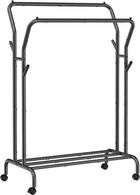 Suport mobil pentru umerase cu doua bare Vasagle, 103 x 54.5 x 193 cm, otel, negru