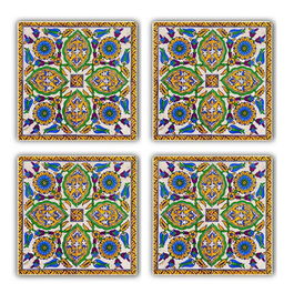 Set suporturi de pahare, Taylor, 366TYR1105, Piatra, 10 x 10 x 1 cm (4 piese), Multicolor