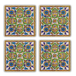 Set suporturi de pahare, Taylor, 366TYR1105, Piatra, 10 x 10 x 1 cm (4 piese), Multicolor