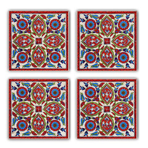Set suporturi de pahare, Taylor, 366TYR1106, Piatra, 10 x 10 x 1 cm (4 piese), Multicolor