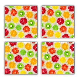 Set suporturi de pahare, Taylor, 366TYR1120, Piatra, 10 x 10 x 1 cm (4 piese), Multicolor