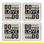 Set suporturi de pahare, Taylor, 366TYR1133, Piatra, 10 x 10 x 1 cm (4 piese), Multicolor