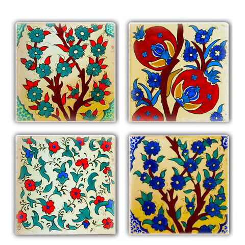 Set suporturi de pahare, Taylor, 366TYR1169, Piatra, 10 x 10 x 1 cm (4 piese), Multicolor