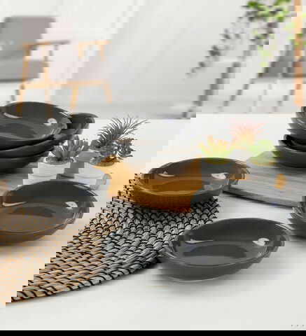 Set boluri pentru sos, Keramika, 275KRM1464, Ceramica, Gri