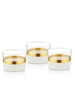 Set boluri, Mia, 742TMA4765, Sticla, Alb/Auriu