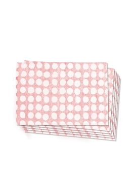Set suporturi pentru farfurie, Mia, 280TMA1550, Poliester, Alb/Roz