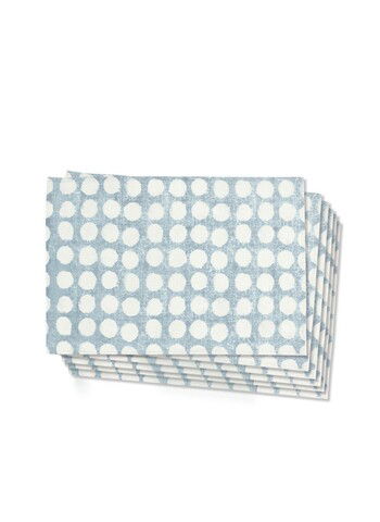 Set suporturi pentru farfurie, Mia, 280TMA1552, Poliester, Alb / Albastru deschis