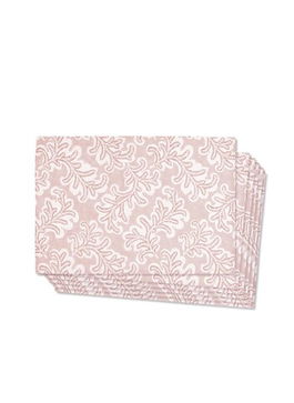 Set suporturi pentru farfurie, Mia, 280TMA1569, Poliester, Alb/Roz