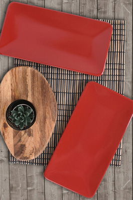 Set platouri servire, Keramika, 275KRM1329, Ceramica, Rosu