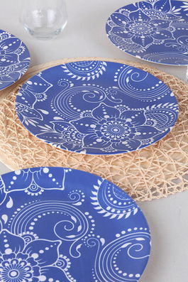 Set platouri pentru servire, Keramika, 275KRM1278, Ceramica, Albastru alb