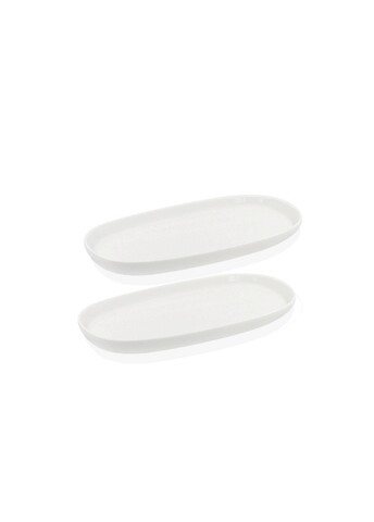 Set platouri servire, Mia, 280TMA1610, Dimensiune: 25 cm (2 bucăți), Alb