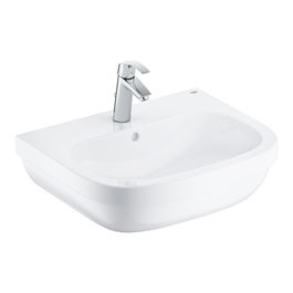 Set lavoar Grohe Euro Ceramic 60cm alb + baterie lavoar Eurosmart M ventil pop-up crom