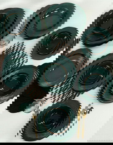 Serviciu de masa, Keramika, 275KRM1668, Ceramica, Verde inchis