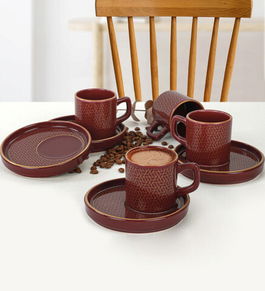 Set cesti de cafea, Keramika, 275KRM1539, Ceramica, Mov