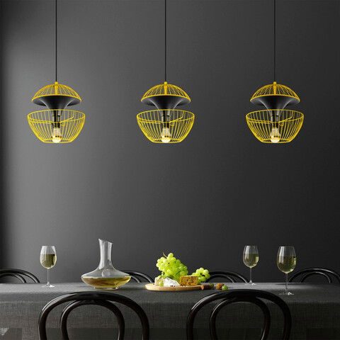 Lustra, Fulgor, 942FLG1260, Metal, Galben
