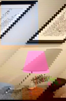 Lampa de masa, FullHouse, 390FLH1714, Metal, Roz / Aur roz