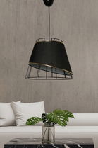 Lustra, FullHouse, 390FLH1666, Metal, Negru/Auriu