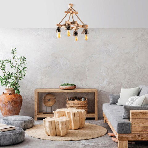 Lustra, FullHouse, 390FLH2165, Lemn, Natural
