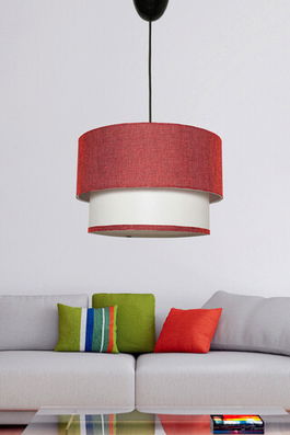 Lustra, Hmy Design, 687HMY1246, Metal, Rosu/Alb
