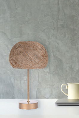 Lampa de masa, Hmy Design, 687HMY1560, Metal, Argintiu / Bej