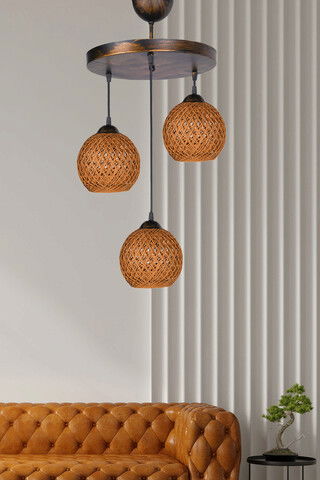 Lustra, Hmy Design, 687HMY1136, Metal, Galben mustar