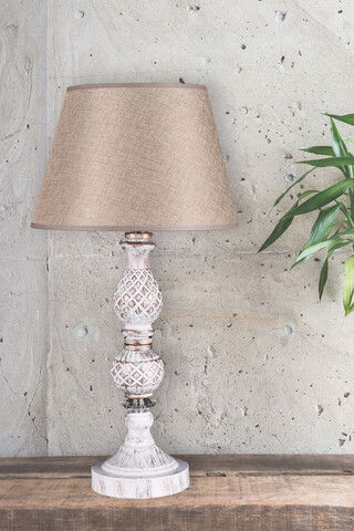 Lampa de masa, Hmy Design, 687HMY1553, Metal, Bej/Alb