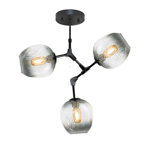 Lustra, Lightric, 414LRC1303, Metal, Negru