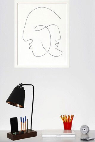 Lampa de masa, Luin, 534LUN3813, Lemn, Maro