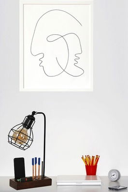 Lampa de masa, Luin, 534LUN3812, Lemn, Maro