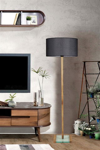 Lampadar, Luin, 534LUN4432, Lemn de brad, Stejar / Negru