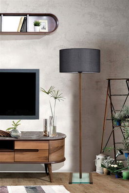 Lampadar, Luin, 534LUN4429, Lemn de brad, Nuc / Negru