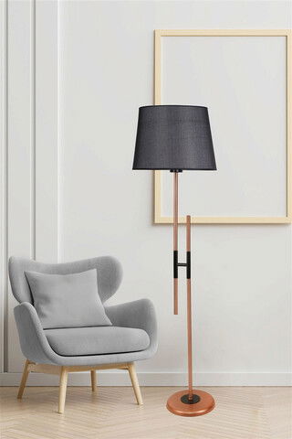 Lampadar, Luin, 534LUN4309, Metal, Negru/Cupru