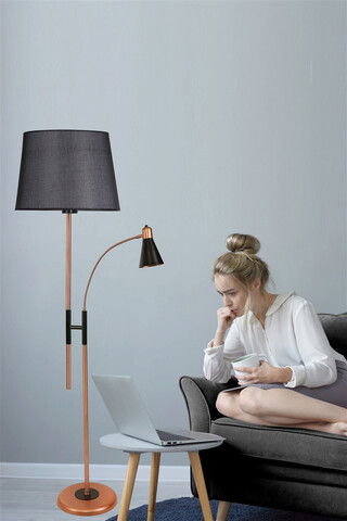 Lampadar, Luin, 534LUN4270, Metal, Negru/Cupru