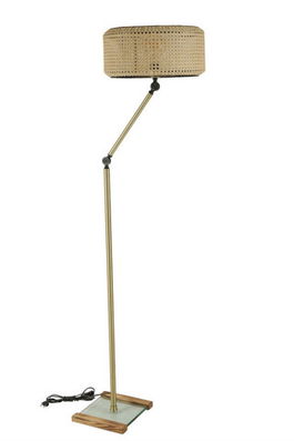 Lampadar, Luin, 534LUN4446, Metal, Aur / Rattan