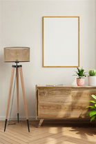 Lampadar, Luin, 534LUN4404, Corp din carpen, Bej / Stejar / Negru