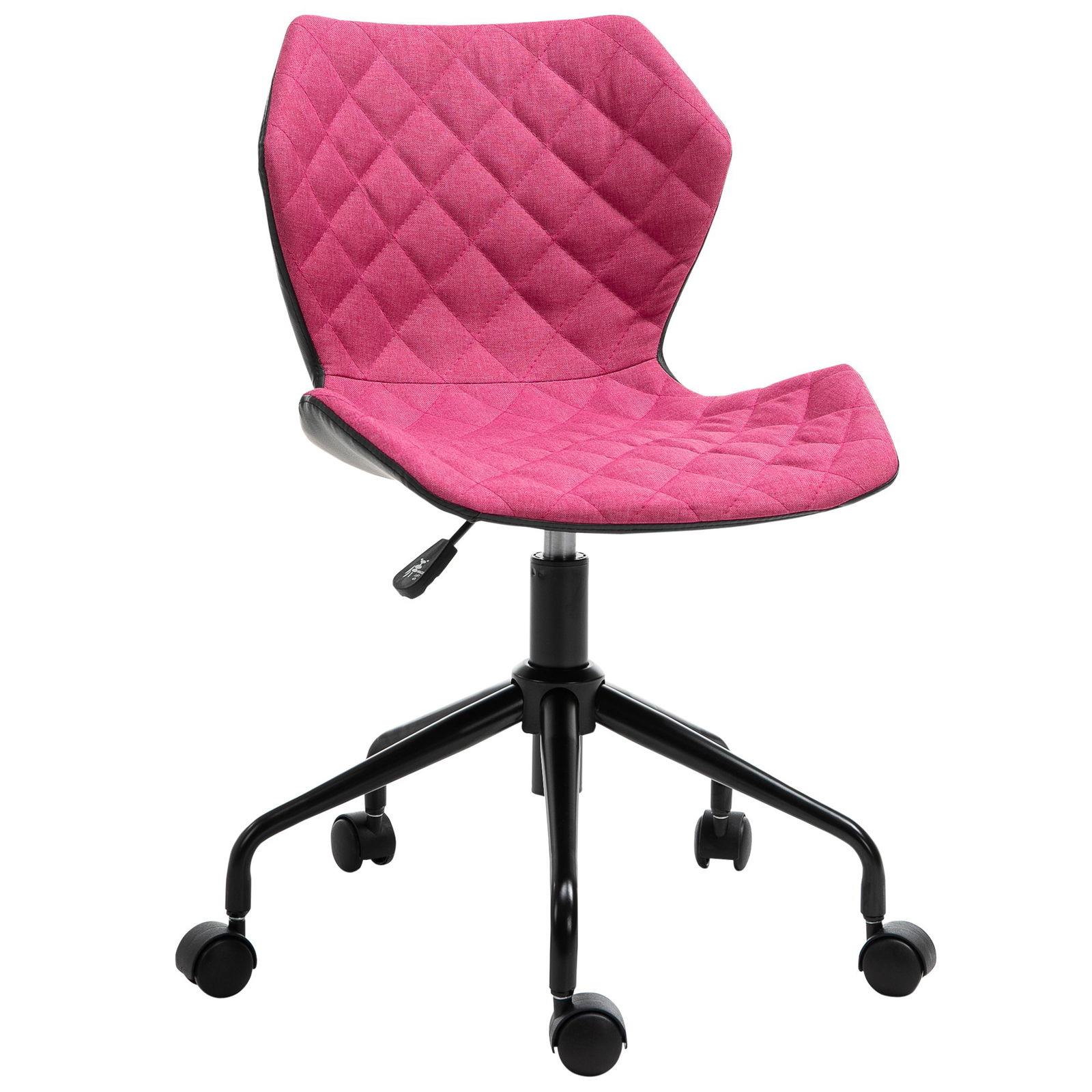 HOMCOM Scaun de Birou Ergonomic, Scaun Pivotant de Birou, Inaltime Reglabila, Roti din Nailon, Roz | AOSOM RO