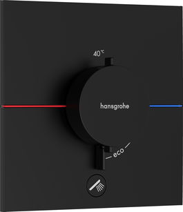 Baterie cada - dus termostatata Hansgrohe ShowerSelect Comfort E cu montaj incastrat necesita corp ingropat negru mat