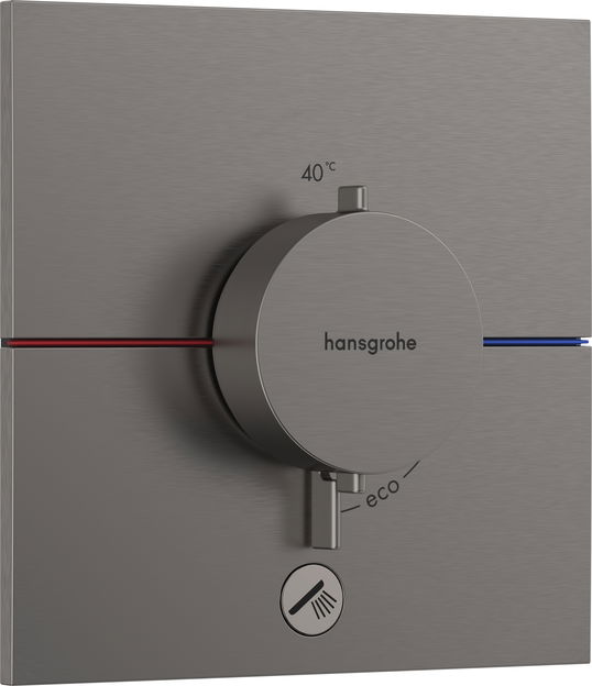 Baterie cada - dus termostatata Hansgrohe ShowerSelect Comfort E cu montaj incastrat necesita corp ingropat negru periat