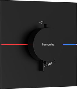 Baterie dus termostatata Hansgrohe ShowerSelect Comfort E cu montaj incastrat necesita corp ingropat negru mat