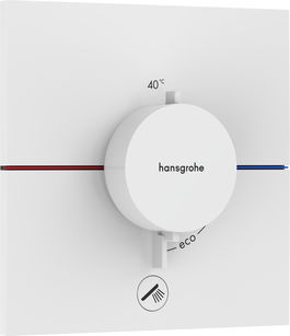 Baterie cada - dus termostatata Hansgrohe ShowerSelect Comfort E cu montaj incastrat necesita corp ingropat alb mat