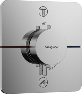 Baterie cada - dus termostatata Hansgrohe ShowerSelect Comfort Q cu 2 functii montaj incastrat necesita corp ingropat crom