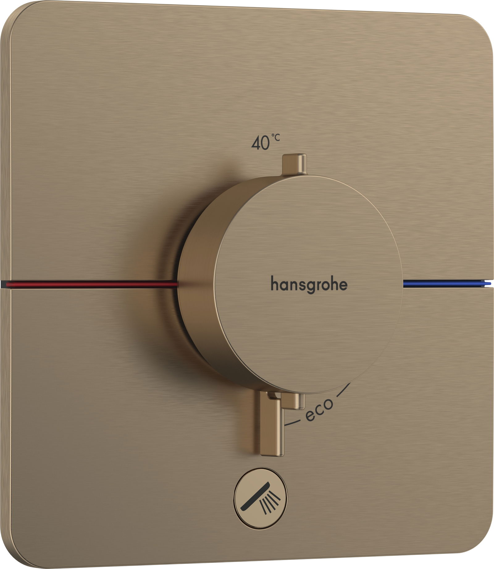 Baterie cada - dus termostatata Hansgrohe ShowerSelect Comfort Q cu montaj incastrat necesita corp ingropat bronz periat