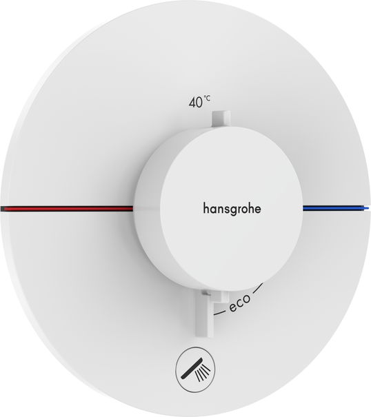Baterie cada - dus termostatata Hansgrohe ShowerSelect Comfort S cu montaj incastrat necesita corp ingropat alb mat