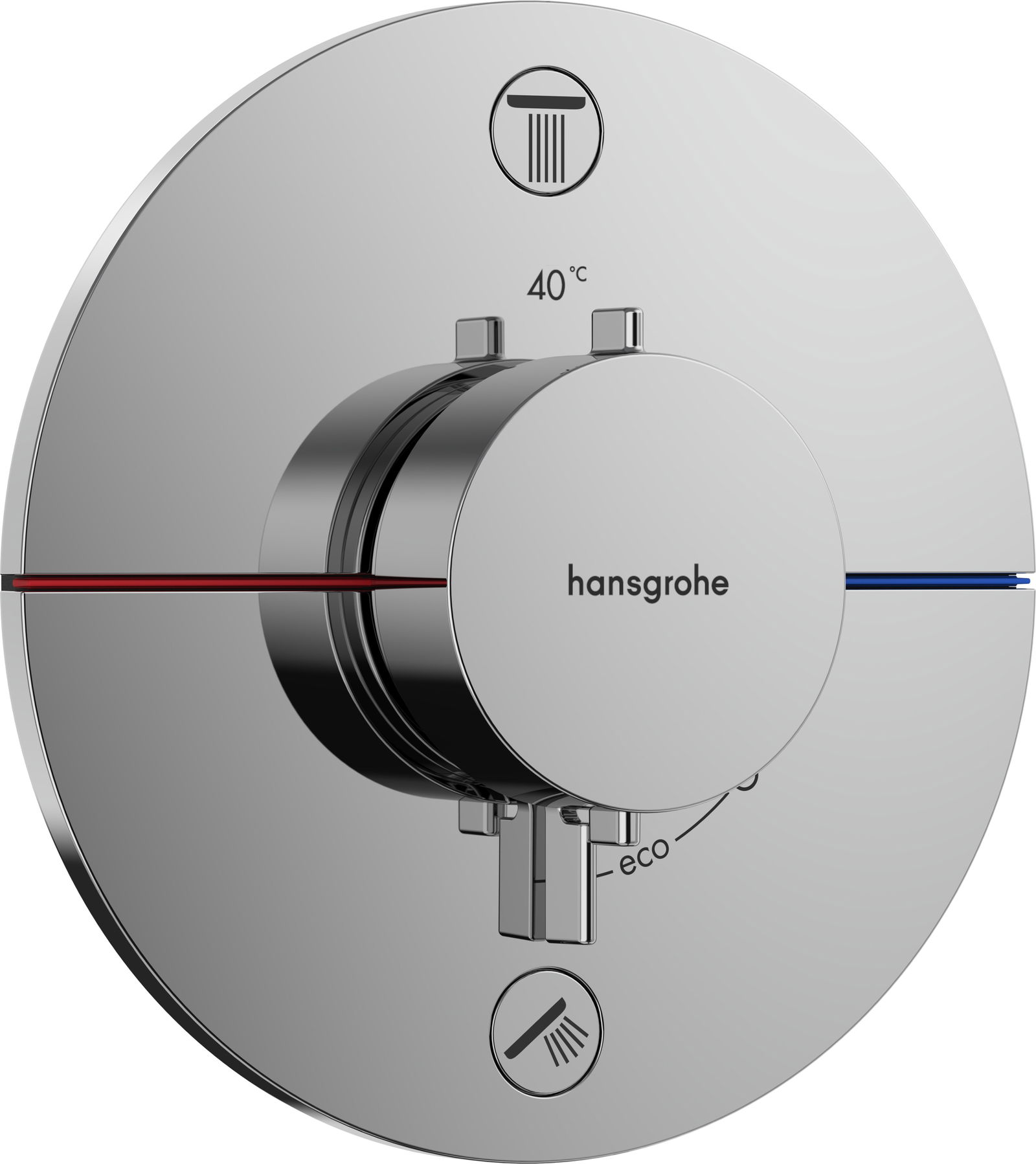 Baterie cada - dus termostatata Hansgrohe ShowerSelect Comfort S cu 2 functii montaj incastrat necesita corp ingropat crom
