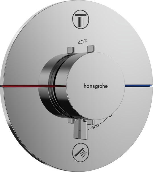 Baterie cada - dus termostatata Hansgrohe ShowerSelect Comfort S cu 2 functii montaj incastrat necesita corp ingropat crom