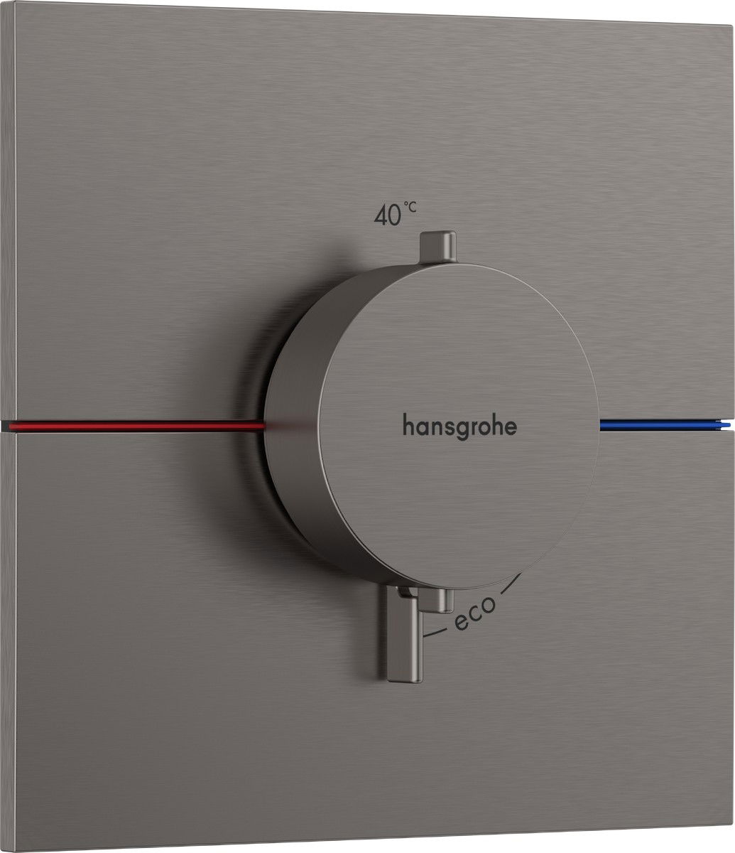 Baterie dus termostatata Hansgrohe ShowerSelect Comfort E cu montaj incastrat necesita corp ingropat negru periat