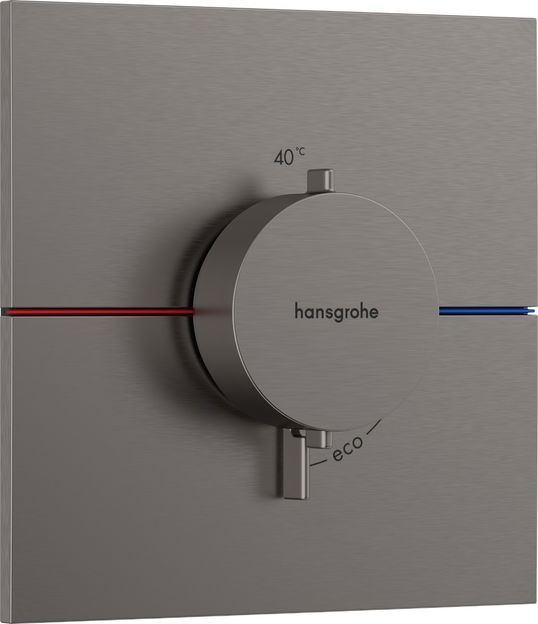 Baterie dus termostatata Hansgrohe ShowerSelect Comfort E cu montaj incastrat necesita corp ingropat negru periat