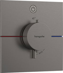 Baterie dus termostatata Hansgrohe ShowerSelect Comfort E On/Off cu montaj incastrat necesita corp ingropat negru periat