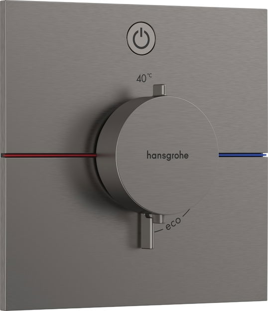 Baterie dus termostatata Hansgrohe ShowerSelect Comfort E On/Off cu montaj incastrat necesita corp ingropat negru periat