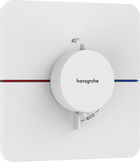 Baterie dus termostatata Hansgrohe ShowerSelect Comfort Q cu montaj incastrat necesita corp ingropat alb mat